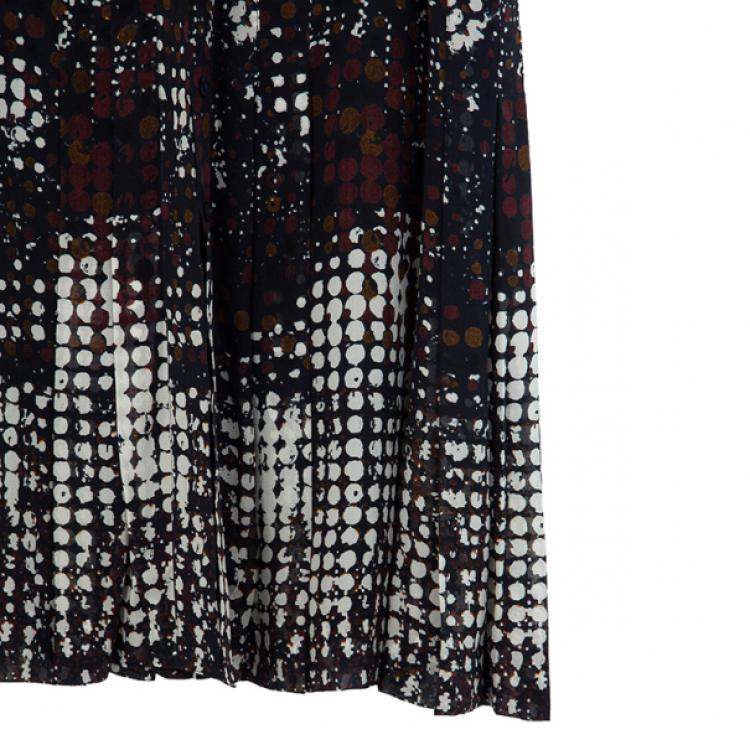 Pre Owned Oscar de la Renta Multicolor Printed Button Up Dress S