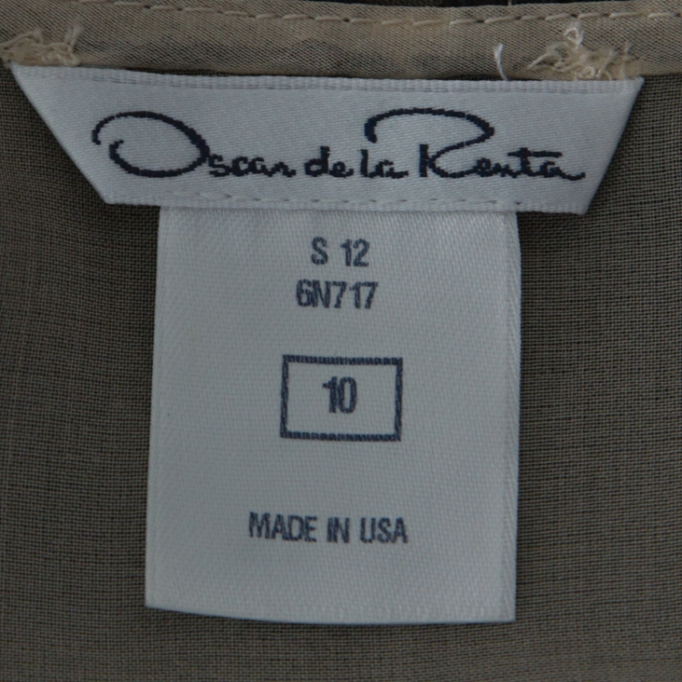 مملوكة مسبقًا Oscar de la Renta Black Lace Bow Detail Sleeveless Top L