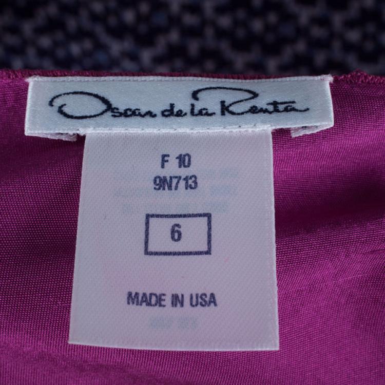 Pre Owned Oscar De La Renta Fuchsia Silk Layered Top M