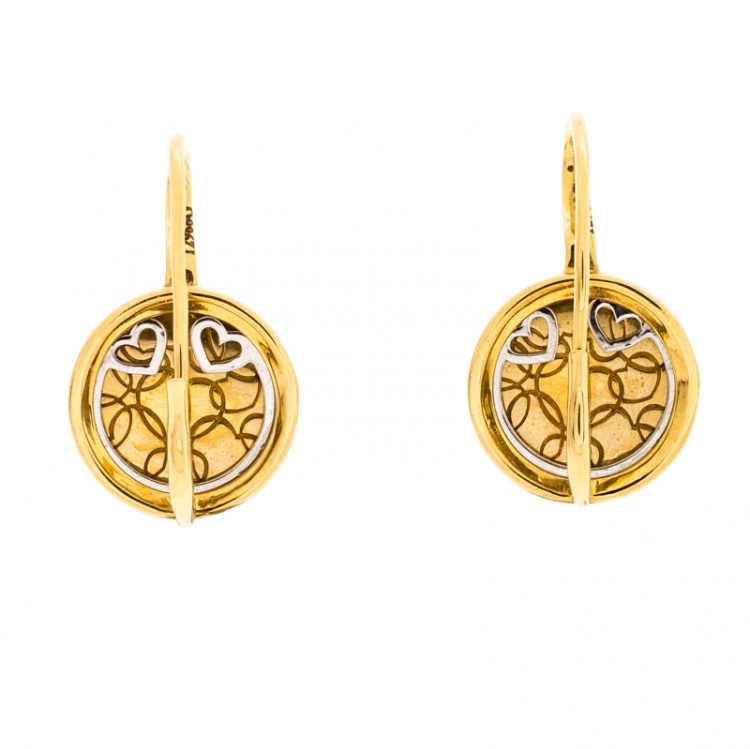 Pre Owned Pasquale Bruni Yellow Cabochon Diamond 18k Yellow Gold Hook Drop Earrings