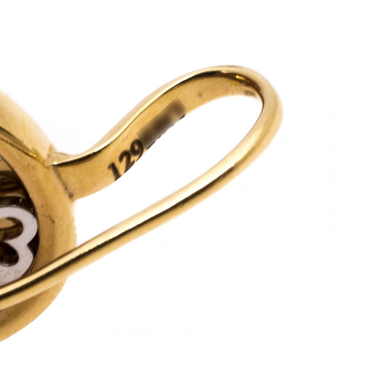 Pre Owned Pasquale Bruni Yellow Cabochon Diamond 18k Yellow Gold Hook Drop Earrings