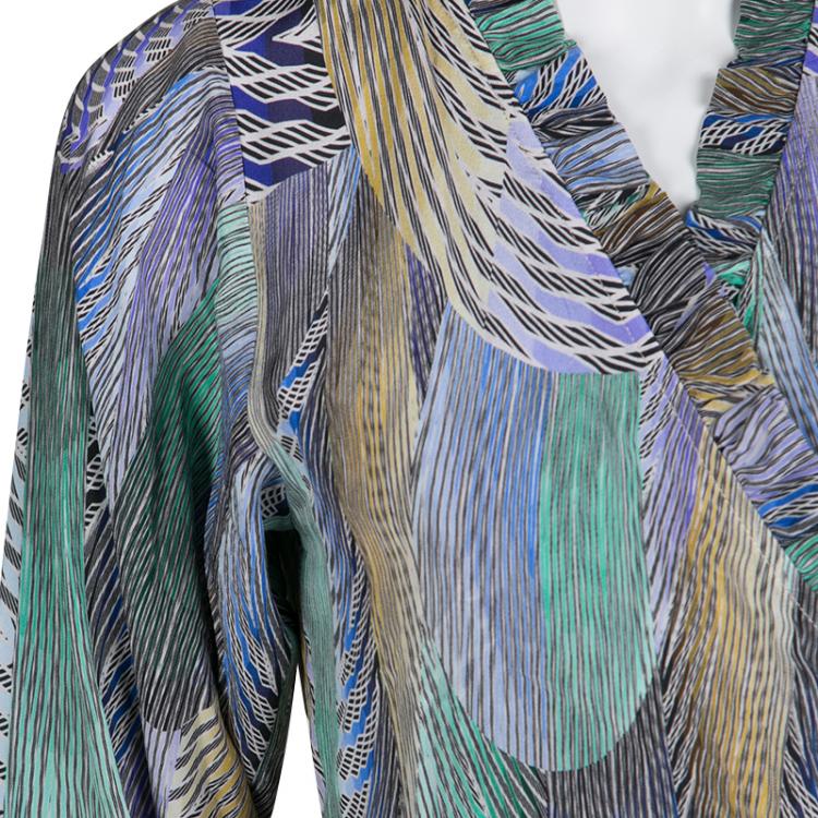 Pre Owned Paul & Joe Multicolor Graphic Print Comedie Wrap Dress L