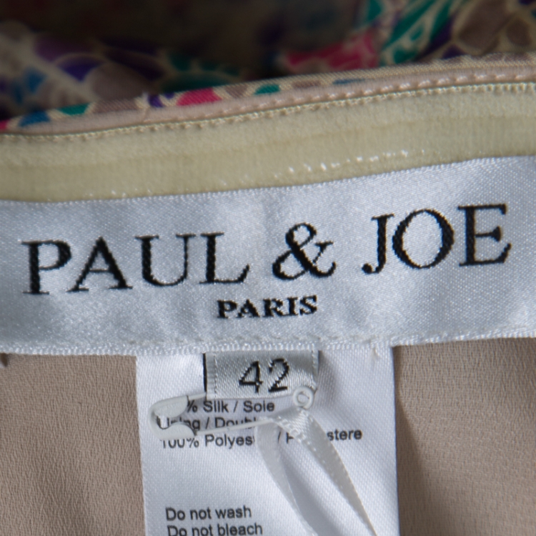 Pre Owned Paul and Joe Multicolor Mini Fish Scale Print Bandeau Maxi Dress L