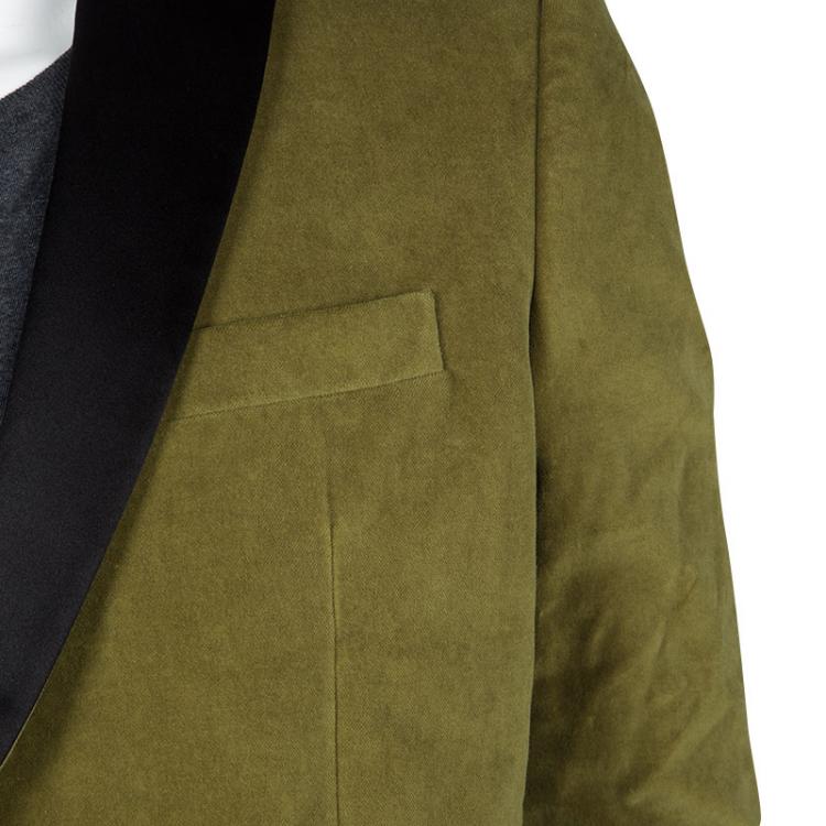 مملوكة مسبقًا Paul and Joe Mustard Contrast Silk Lapel Kazoar Blazer L