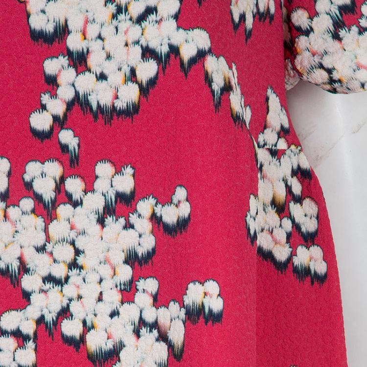 Pre Owned Paul and Joe Pink Floral Print Short Sleeve Shift Dress L