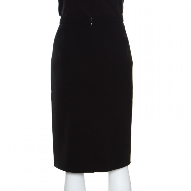Pre Owned Paule Ka Colorblock Crepe Fitted Pencil Skirt L