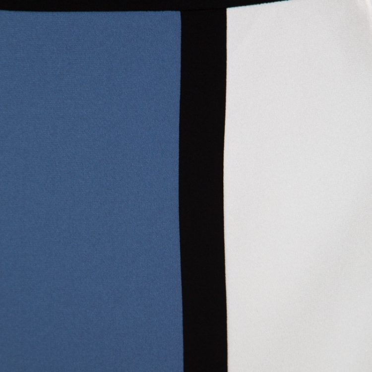 Pre Owned Paule Ka Colorblock Crepe Fitted Pencil Skirt L