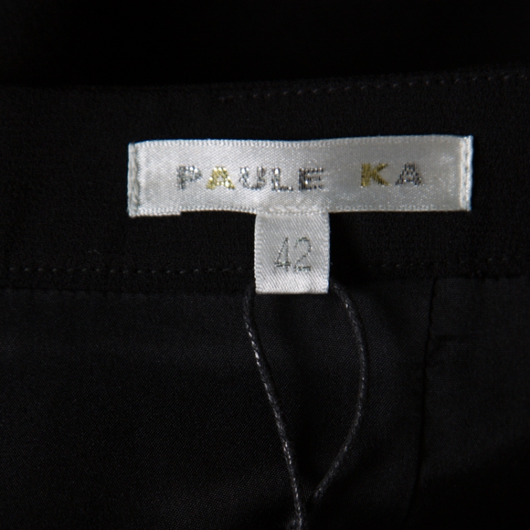 Pre Owned Paule Ka Colorblock Crepe Fitted Pencil Skirt L