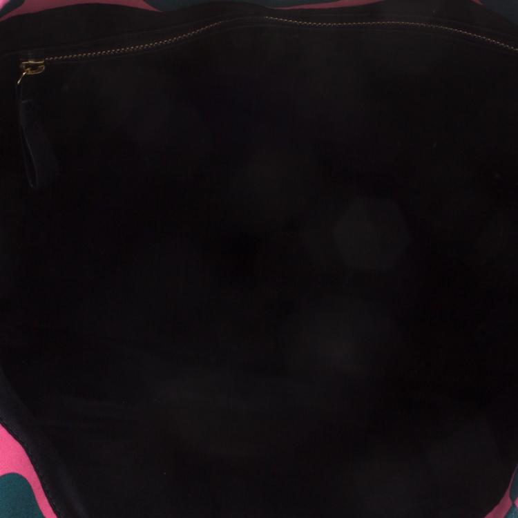 Pre Owned Paule Ka Pink/Green Canvas Printed Tote