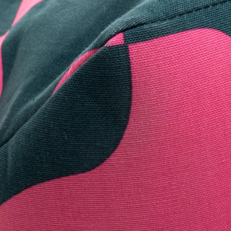 Pre Owned Paule Ka Pink/Green Canvas Printed Tote