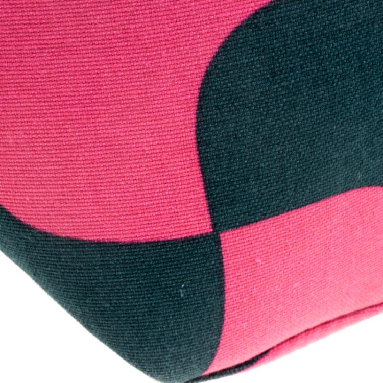 Pre Owned Paule Ka Pink/Green Canvas Printed Tote