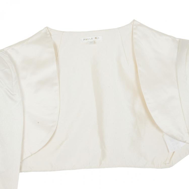 Pre Owned Paule Ka Cream Bolero & Dress Set M