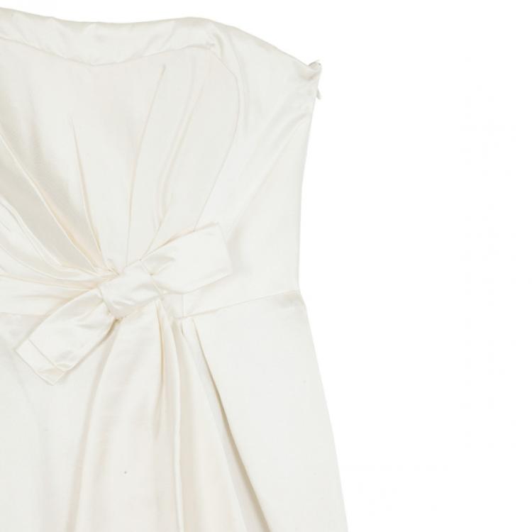 Pre Owned Paule Ka Cream Bolero & Dress Set M