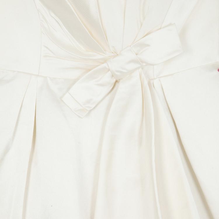 Pre Owned Paule Ka Cream Bolero & Dress Set M