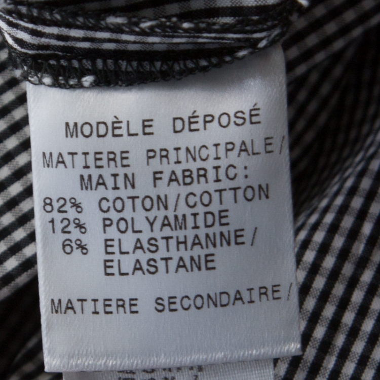 Pre Owned Paule Ka Black and White Gingham Tie Knot Wrap Shirt S