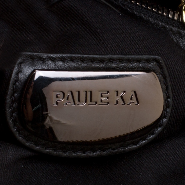 Pre Owned Paule Ka Multicolor Croc Embossed Leather Bow Satchel 