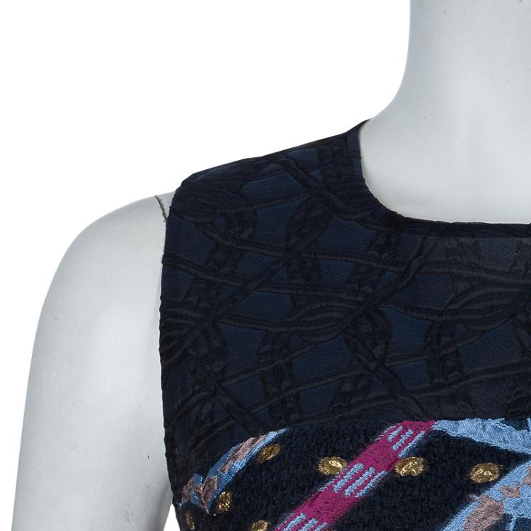 Pre Owned Peter Pilotto Multicolor Wave Jacquard Sleeveless Circuit Gown M