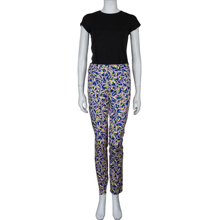 Pre Owned Peter Pilotto Multicolor Printed Cotton Trousers S