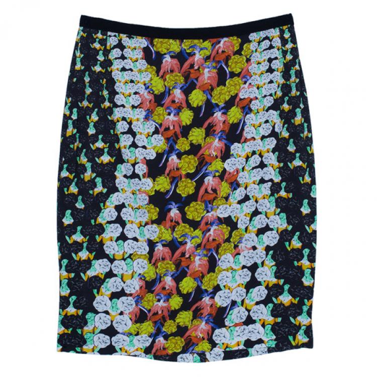 Pre Owned Peter Pilotto Erin Printed Pencil Skirt M