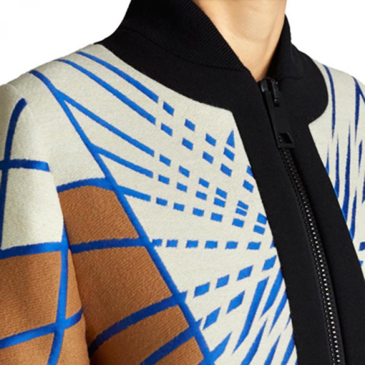 Pre Owned Peter Pilotto Colour-Block Printed Woolen Coat M