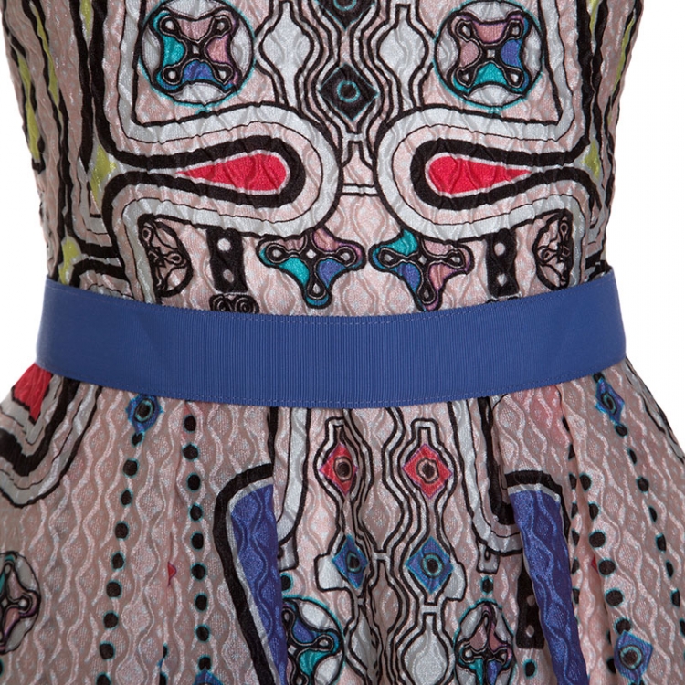 Pre Owned Peter Pilotto Multicolor Printed Patterned Crepe Sleeveless Dress S