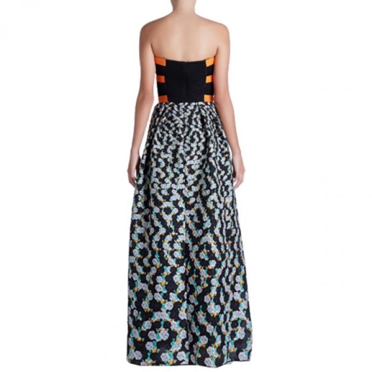 Pre Owned Peter Pilotto Freya Strapless Printed Dress S