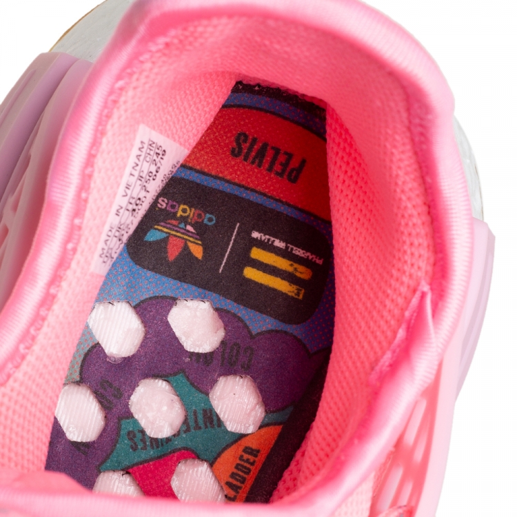 Pre Owned Pharrell Williams x Adidas Pink Knit Fabric HU NMD PRD Sneakers Size 40