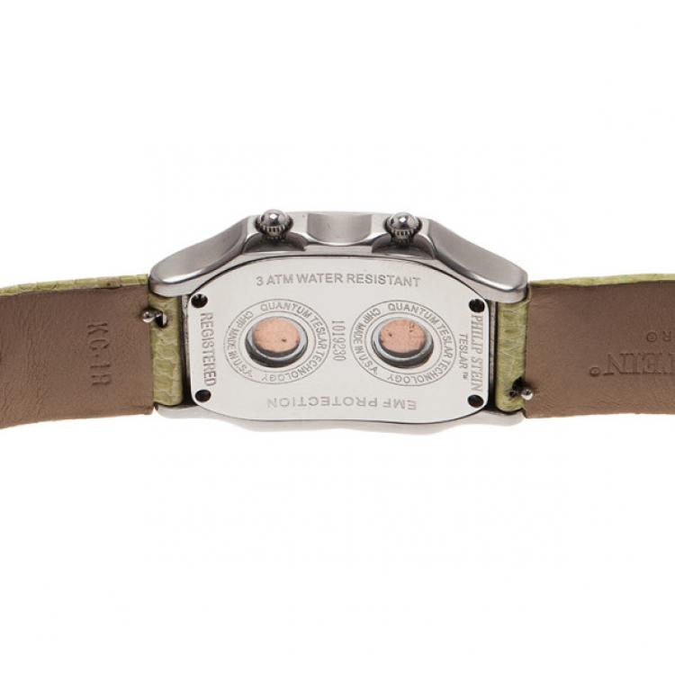 Pre Owned Philip Stein Mother of Pearl Stainless Steel Telsar  Women's Wristwatch 28MM