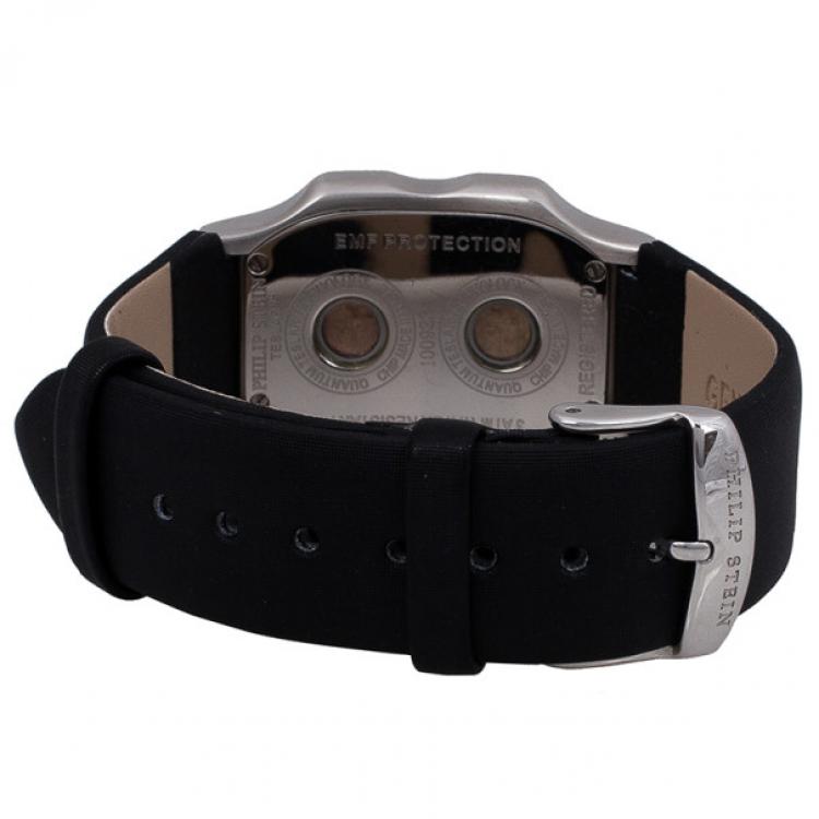 Pre Owned Philip Stein Black Stainless Steel Teslar Women's Wristwatch 27MM