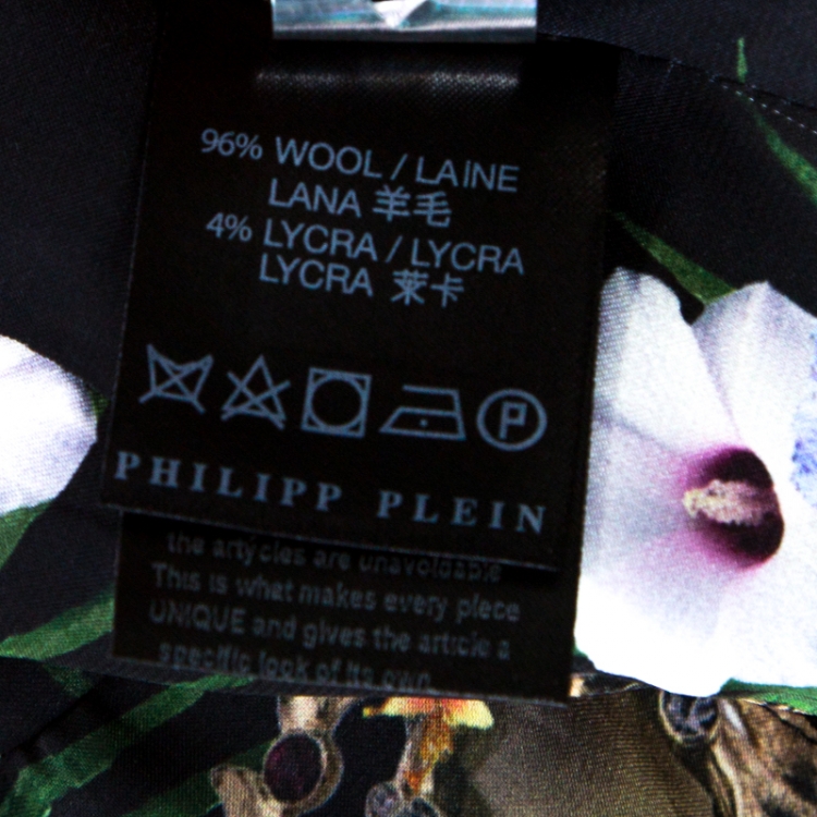 Pre Owned Philipp Plein Couture Black Wool Crystal Embellished Tailored Jacket S