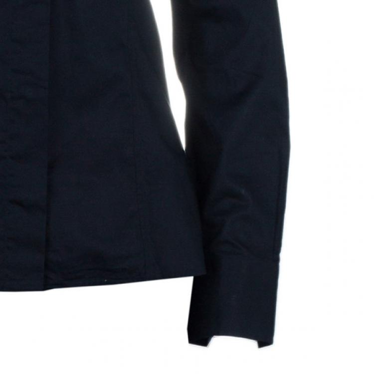 Pre Owned Philipp Plein Black Embellished Collar Shirt M