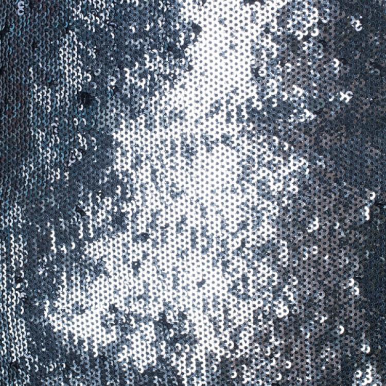 Pre Owned Philipp Plein Couture Silver Sequin Mini Skirt M