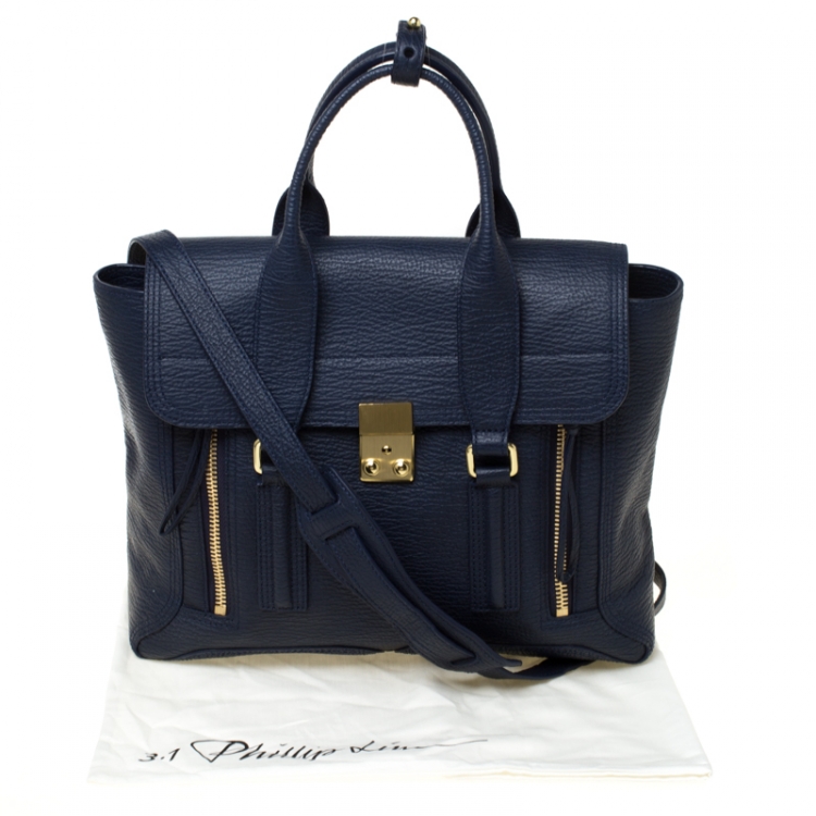 مملوكة مسبقًا 3.1 Phillip Lim Navy Blue Leather Medium Pashli Satchel 