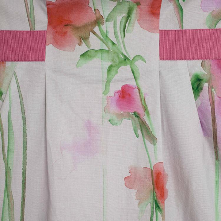 Pre Owned Philosophy di Alberta Ferretti Strapless Floral Print Dress S