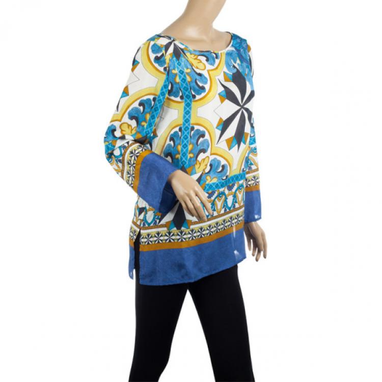Pre Owned Philosophy di Alberta Ferretti Silk Ceramic Tile Top S