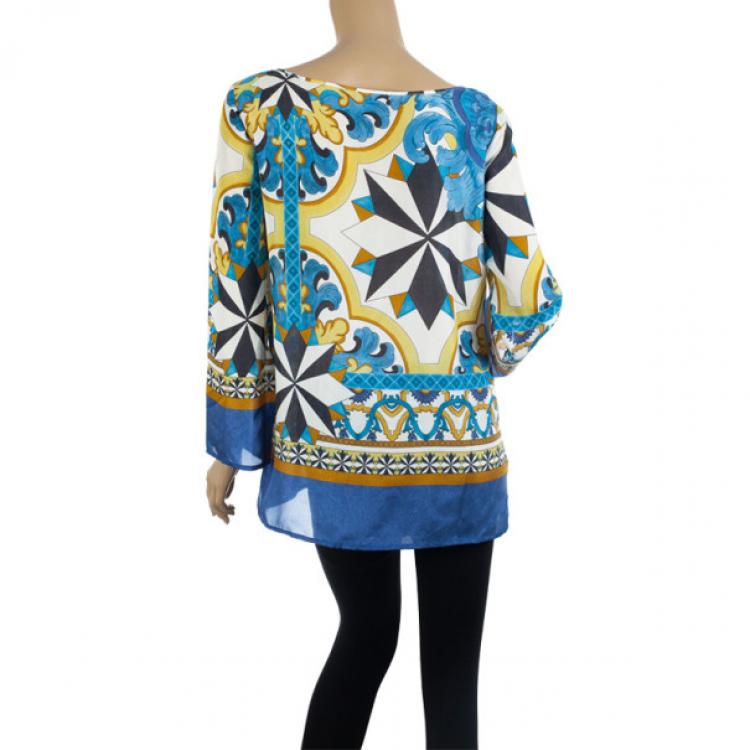 Pre Owned Philosophy di Alberta Ferretti Silk Ceramic Tile Top S