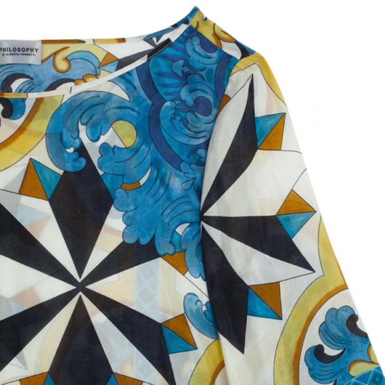 Pre Owned Philosophy di Alberta Ferretti Silk Ceramic Tile Top S