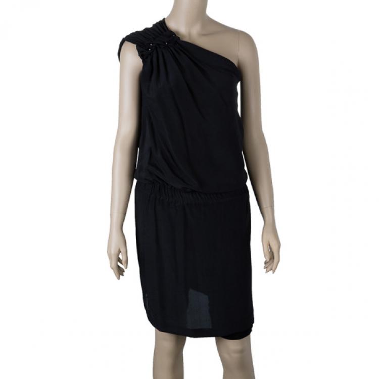 Pre Owned Philosophy Di Alberta Ferretti Black Silk Dress S