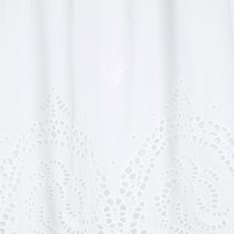 Pre Owned Philosophy di Alberta Ferretti White Eyelet Embroidered Cotton Long Sleeve Dress M