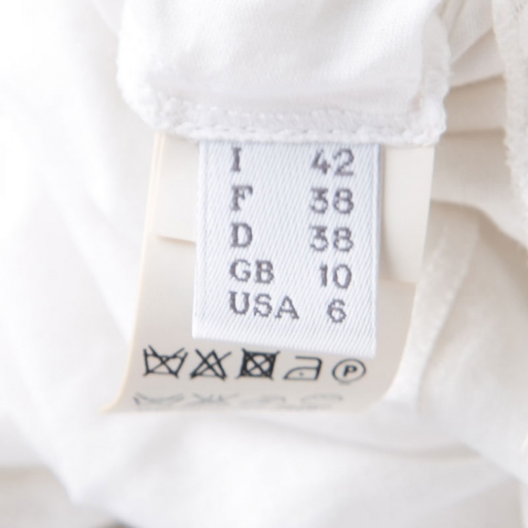 Pre Owned Philosophy di Alberta Ferretti White Eyelet Embroidered Cotton Long Sleeve Dress M