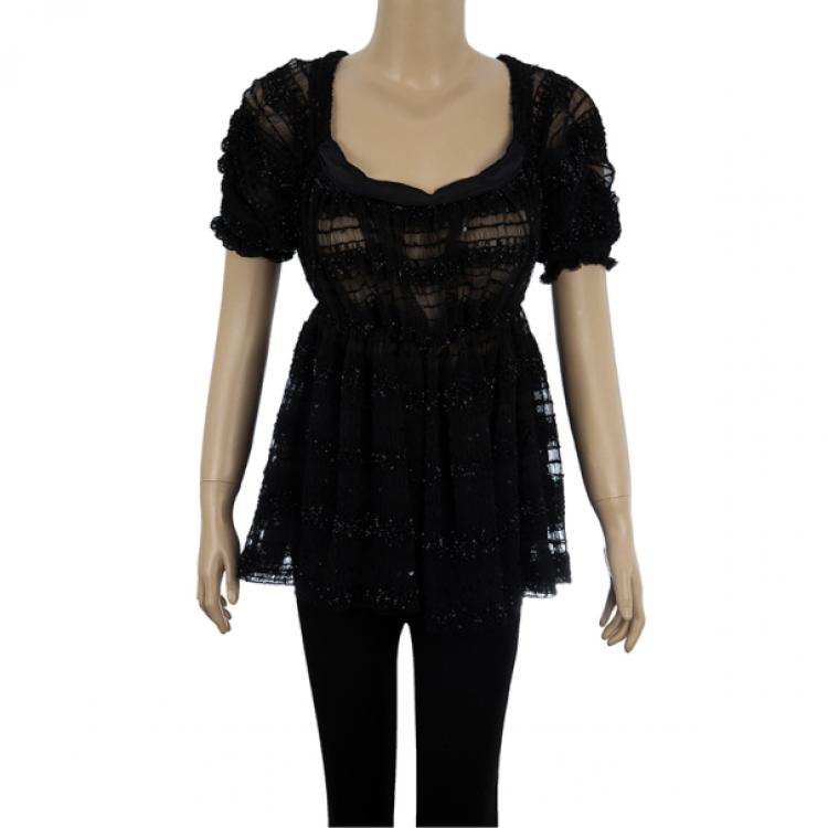 Pre Owned Philosophy Di Alberta Ferretti Smocked Top M