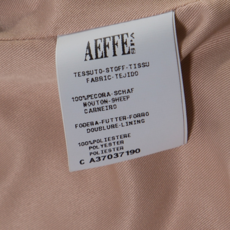 مملوكة مسبقًا Philosophy Beige Leather Structured Power Shoulder Serafini Blazer M