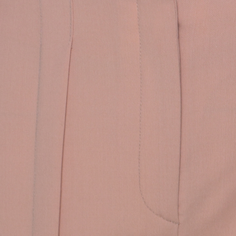 Pre Owned Philosophy di Alberta Ferretti Blush Pink Crepe Pleat Detail Straight Fit Trousers S