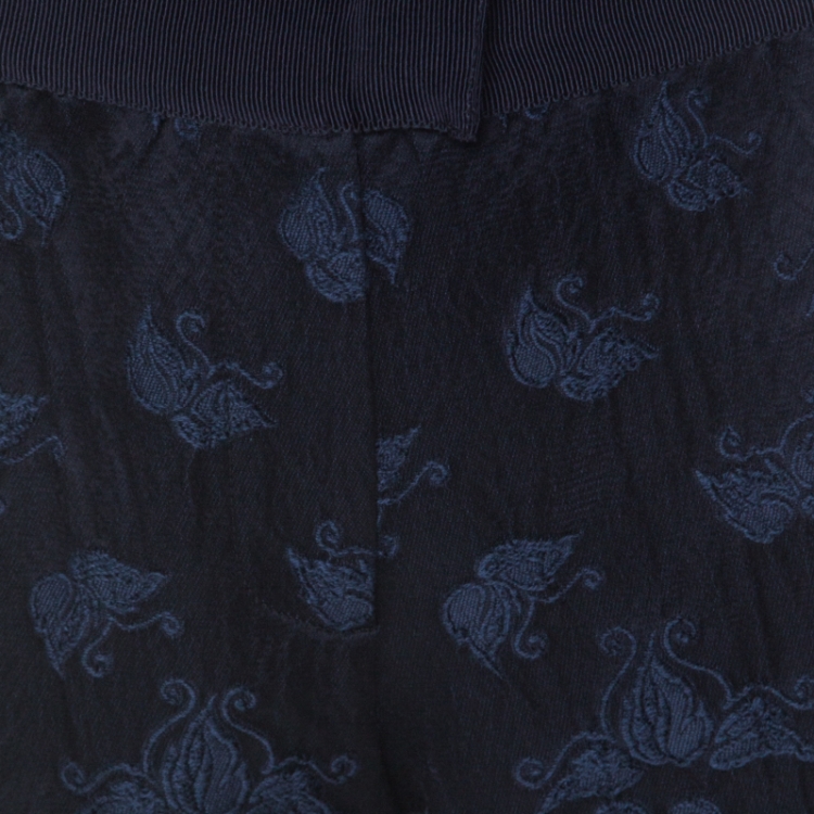 Pre Owned Philosophy di Alberta Ferretti Navy Blue & Black Jacquard Trousers L