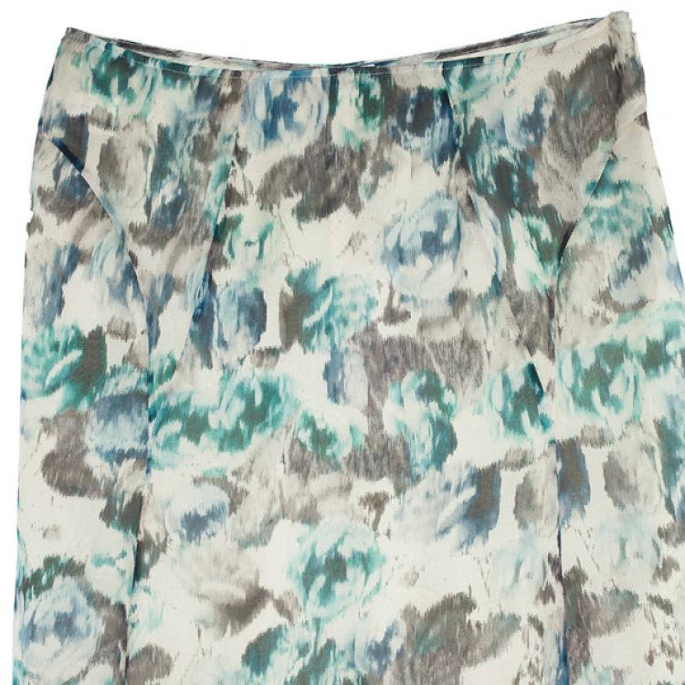 Pre Owned Philosophy di Alberta Ferretti Chiffon Floral Print Maxi Skirt M