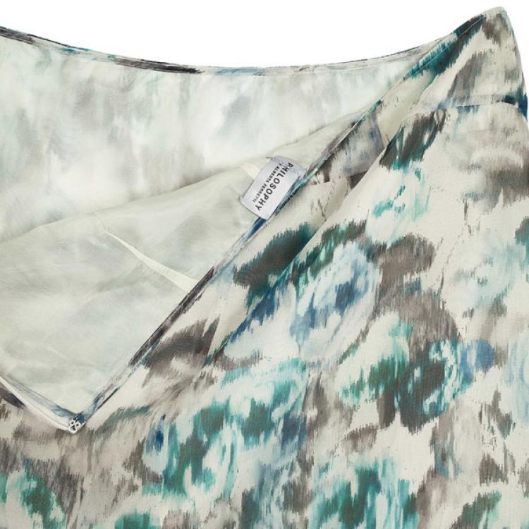 Pre Owned Philosophy di Alberta Ferretti Chiffon Floral Print Maxi Skirt M