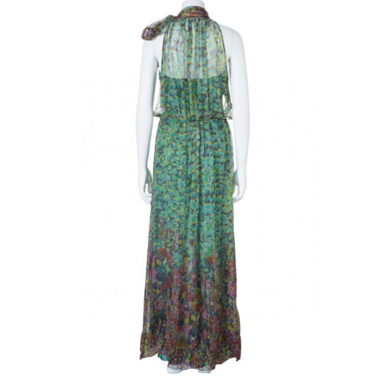 Pre Owned Philosophy Di Alberta Ferretti Multicolor Print  Maxi Dress M