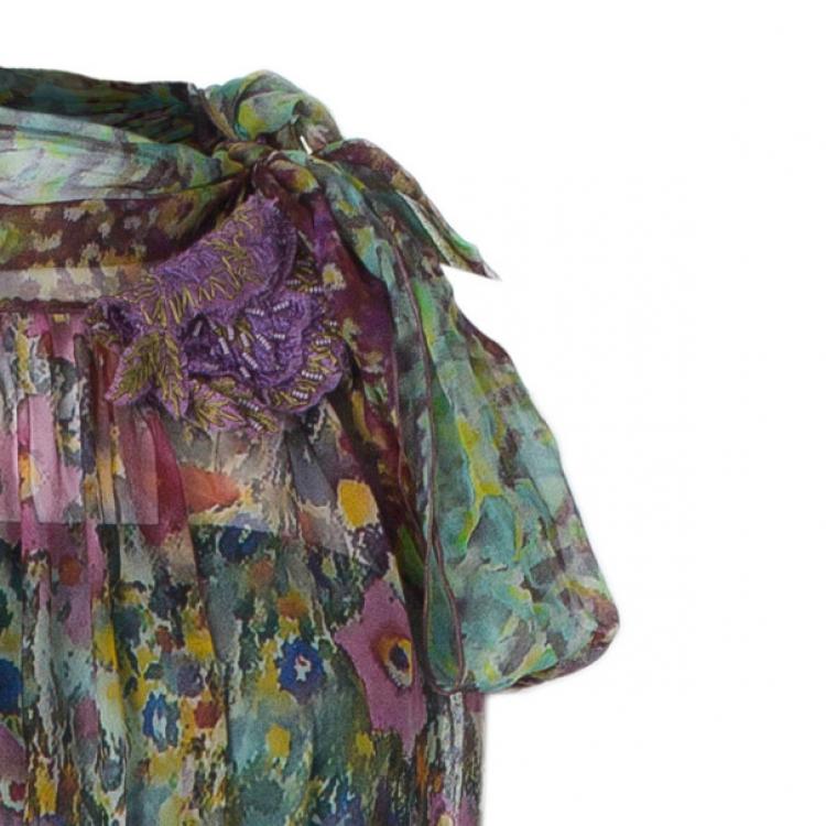 Pre Owned Philosophy Di Alberta Ferretti Multicolor Print  Maxi Dress M
