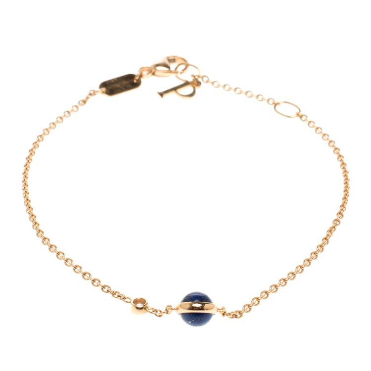 Pre Owned Piaget Possession Diamond Lapis Lazuli 18k Rose Gold Bracelet