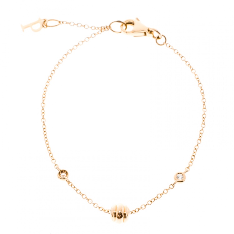 Pre Owned Piaget Possession Diamond 18k Rose Gold Bracelet 18cm